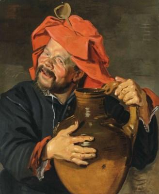 Laughing Man With a Jug, Probably 'Pekelharing' by 
																	Frans Hals