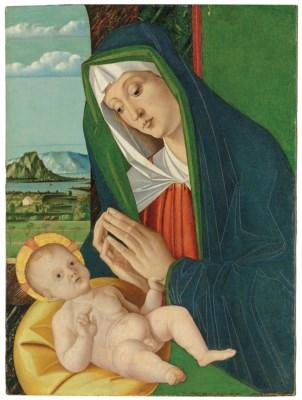 The Madonna and Child with a Landscape Beyond by 
																	Jacopo da Valenza