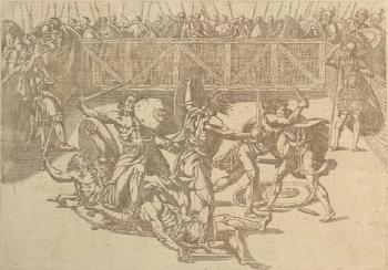 Combat Of Gladiators by 
																	Antonio Fantuzzi