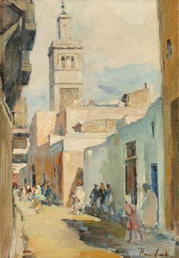 Une rue de Tunis by 
																	Henri Saada