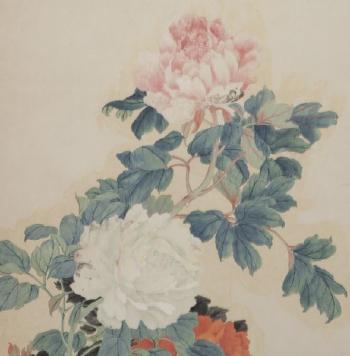 Peony blossoms by 
																			 Zhong Zhifu