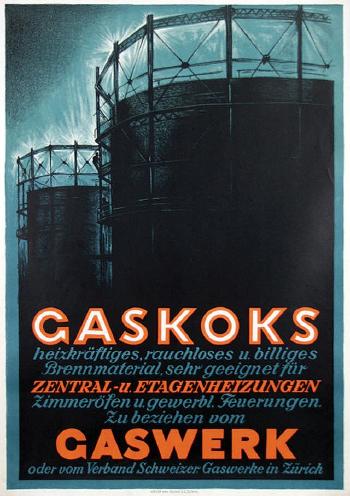 Gaskoks Zentral-u. Etagenheizungen Gaswerk by 
																	Max Dalang