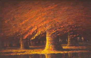 Autumn landscape with trees by 
																			Harvey Joiner