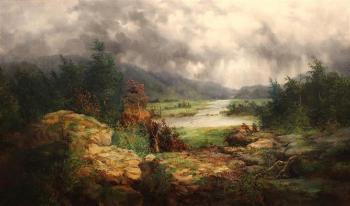 Hunting in North Carolina - a break in the storm by 
																			William C A Frerichs