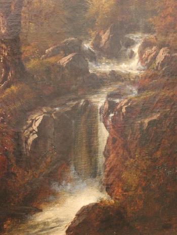 Great falls with views of the Andes (Chimborazo) by 
																			Alexander Francois Loemans