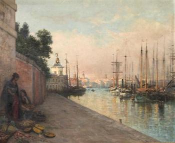 Les marchandes des quatre saisons à Venise by 
																	Edmond Louis Dupain