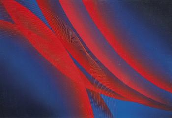Desplazamiento de rojos sobre fondo azul II by 
																	Eduardo Macentyre