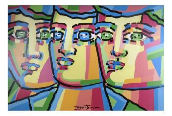Pop art portrait, three faces by 
																			Ivan Jenson