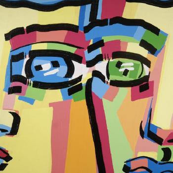 Pop Art portrait, three faces by 
																			Ivan Jenson