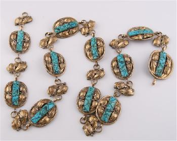 Turquoise Concho Belt by 
																			Anthony Vandever