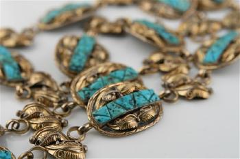 Turquoise Concho Belt by 
																			Anthony Vandever