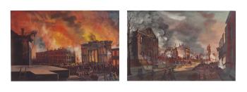 The great fire, New York; The aftermath of the great fire, New York by 
																	Nicolino Calyo