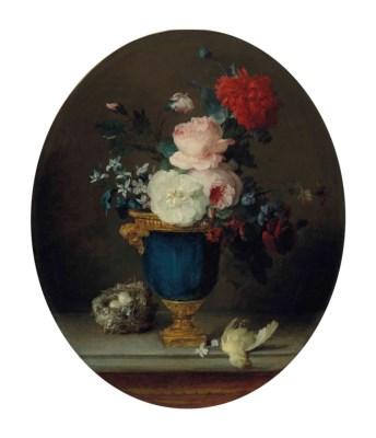 Bouquet of flowers in a gilt-bronze mounted vase by 
																	Anne Vallayer-Coster