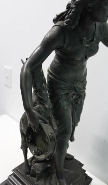 Girl with ram by 
																			Emile Louis Truffot