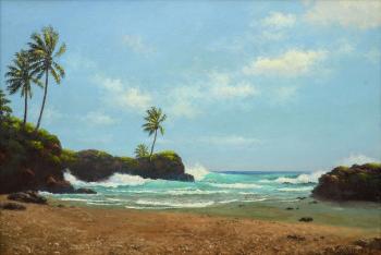 Secluded Jamaican beach scene by 
																			Albert Backus
