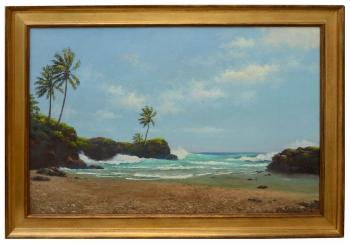 Secluded Jamaican beach scene by 
																			Albert Backus