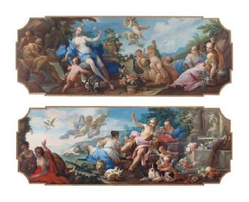 Aurora And Diana, Or An Allegory Of Spring; Bacchus And Ariadne On The Island Of Naxos, Or An Allegory Of Autumn by 
																	Giovanni Camillo Sagrestani