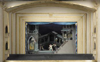 Miniature stage set for Johann Strauss' A Night in Venice by 
																	Karl Heinz Oberschelp