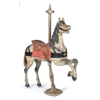 An inside-row carousel horse by 
																			Gustav A Dentzel