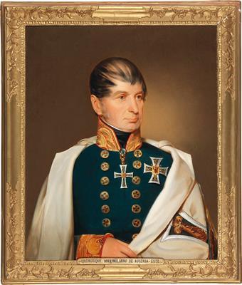 Half-length portrait of Archduke Maximilian Joseph of Austria-Este (1782-1863), as Grand Master of the Teutonic Order by 
																			Franz Eybl