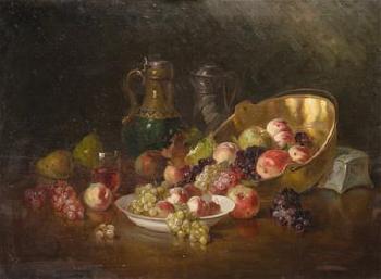 Still life with fruit by 
																	Anton Raufer-Redwitz