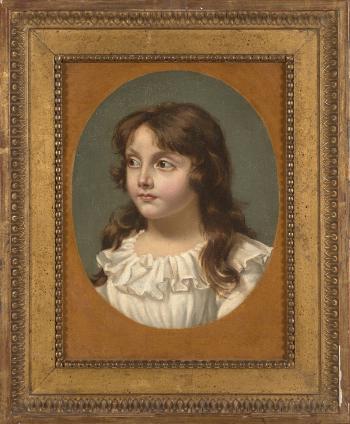 Portrait d’une jeune fille dans un ovale feint by 
																			Joseph Boze