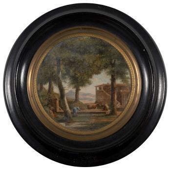 Lavoir dans un paysage classique by 
																			Pierre Henri de Valenciennes