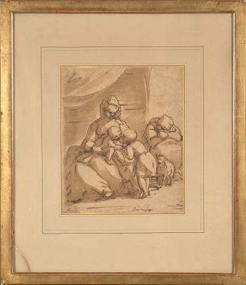 La Sainte Famille avec saint Jean-Baptiste by 
																			Giovanni Battista Paggi