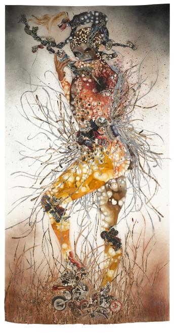 How to Stab Oneself in The Back by 
																	Wangechi Mutu