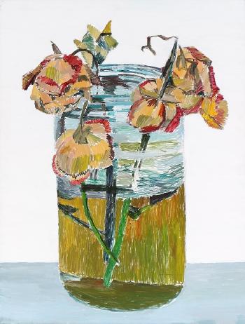 Visne roser i glaskrukker by 
																			Inge Ellegaard