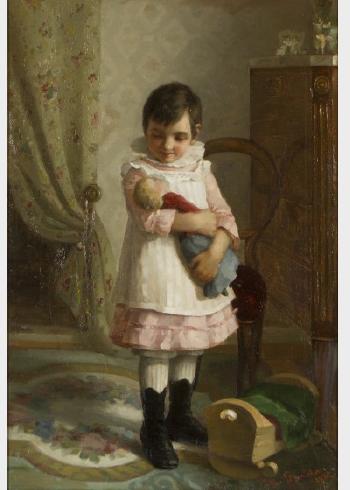 Girl with a doll by 
																			Elin Danielson-Gambogi