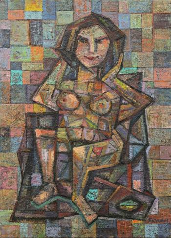 Cubist composition - mysterious smile by 
																			Konstantin Yakushin