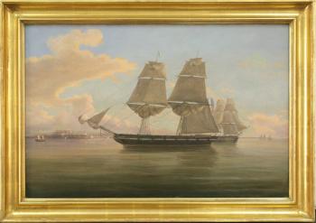 American cutter at a foreign port by 
																			Thomas Birch