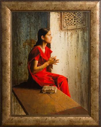 Russian The Girl in the Red Sari by 
																			Stanislav V Plutenko