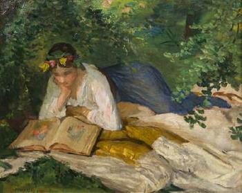 A Female Reader by 
																	Jacub Obrovsky