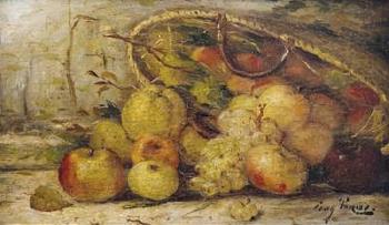 Stillleben mit Obst und Korb by 
																			Eugene Parisy