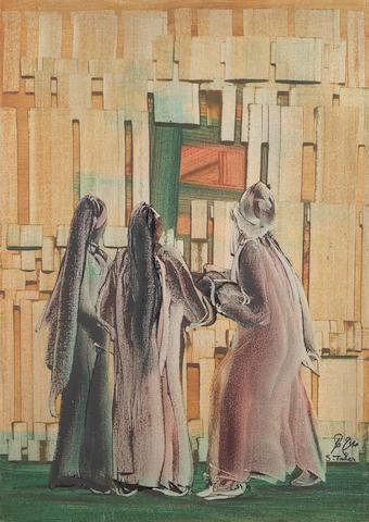 Three figures by 
																	Salah Taher