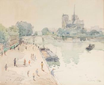 Les quais de Seine by 
																			Nicolai Vassilievitch Krycevsky