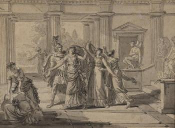 Coupe sur le côté de l’orchestre, lors de la fête donnée à l’Hôtel de Ville, le 26 février 1745, en l’honneur du mariage du Dauphin by 
																	Charles-Dominique-Joseph Eisen