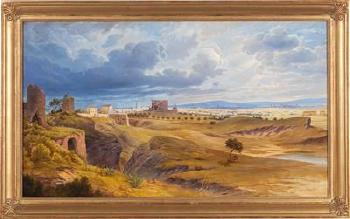 Rome as seen from the Via Appia by 
																			Josef Langl