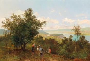 Vienna 1846-1923) View of Klosterneuburg by 
																			Theodor von Ehrmanns