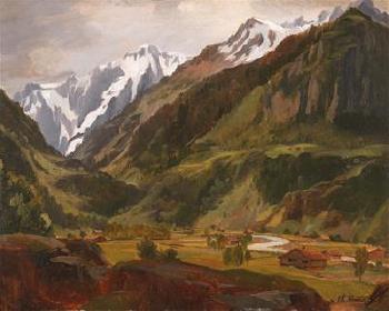 Mountainous Landscape by 
																			Johann Novopacky