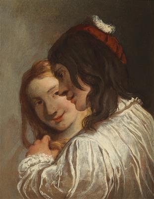 A young couple by 
																			Pietro della Vecchia
