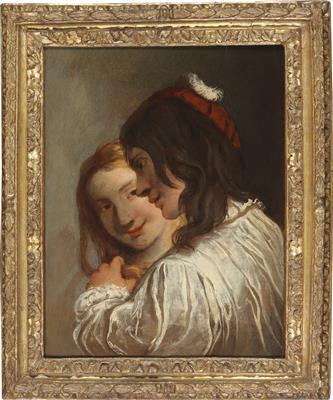 A young couple by 
																			Pietro della Vecchia