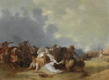 The Death of King Gustav Adolf of Sweden in the Battle of Lützen (1632) by 
																			Isaac Junius