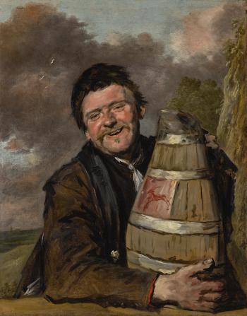 Portrait of a Fisherman Holding a Beer Keg by 
																	Frans Hals