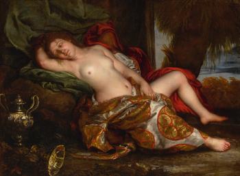 Reclining Nude, Possibly Sophonisba by 
																	Francesco del Cairo