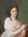 Portrait of Engelke Charlotte Ryberg wife of Johan Christian Ryberg by 
																			Jens Juel