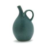 A large pitcher decorated with turquoise green glaze by 
																			Eva Staehr-Nielsen