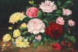 Yellow, red and pink roses by 
																			Robert Pickford